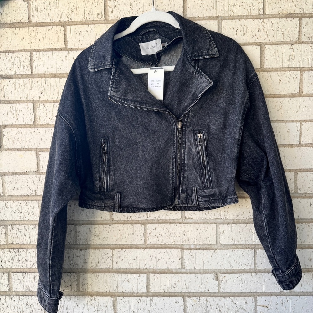 Cropped Black Denim Jacket